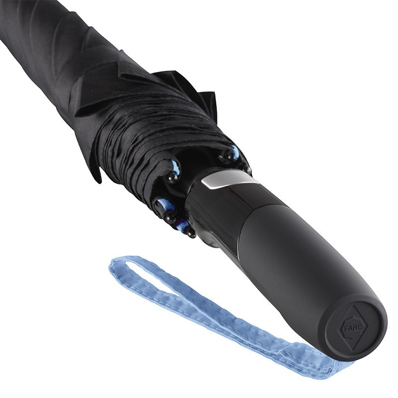 Parapluie Classique Passepoils ContrastésFP4399Couleur:noir-bleu