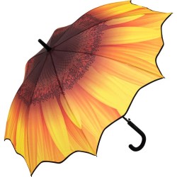Parapluie droit toile impression tournesol ou feuille 