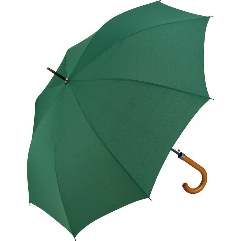 Parapluie droit poignée canne bois 