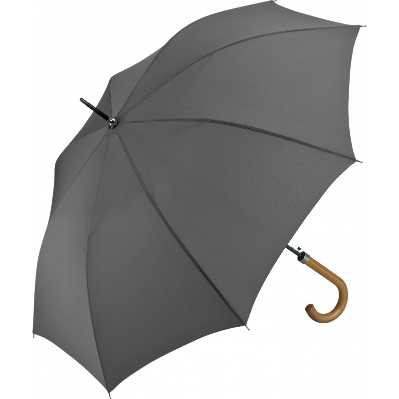 Parapluie droit poignée canne bois 