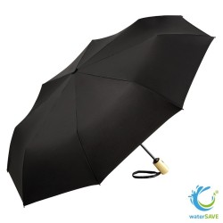 Parapluie de poche poignée droite en bambou 